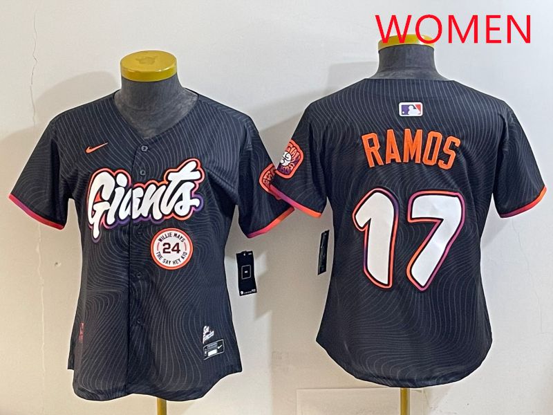 Women San Francisco Giants #17 Ramos Black Joint Name 2025 Nike MLB Jersey style 11